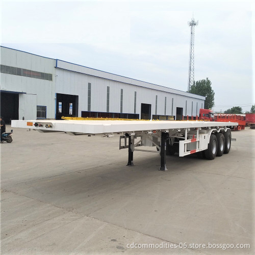 Low price Trailer New 3 Axle 20ft 40ft Container Flatbed Semi Trailer For Sale